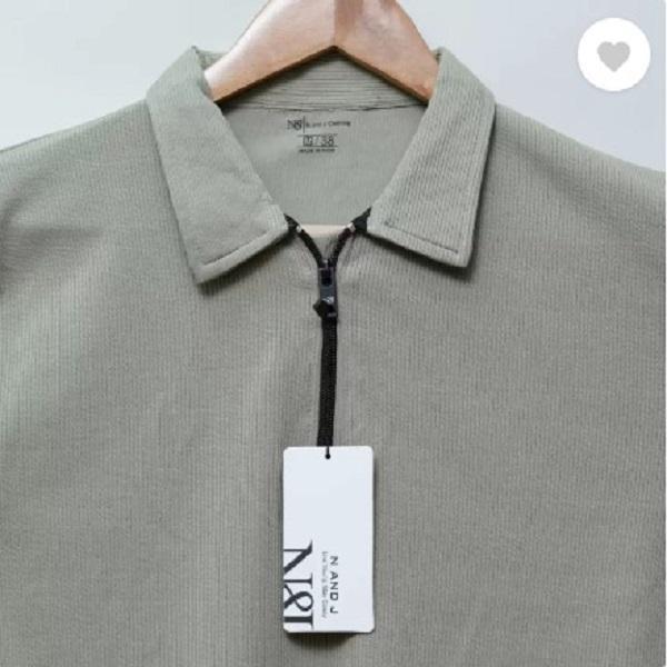 πΏ Olive Green Half-Zip High Neck Shirt β 30% OFF | Now Rs. 999