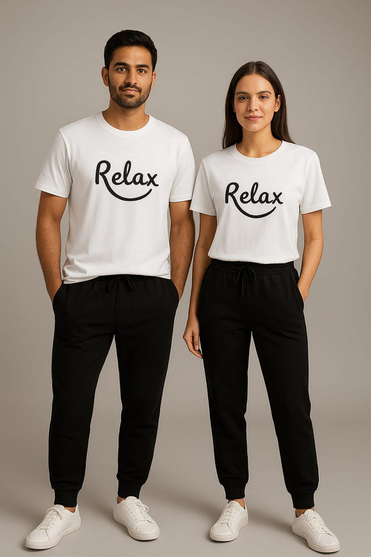 🛍 Relax Couple T-Shirt & Jogger Set | COD ✅ | 7-Day Easy Return 🔄