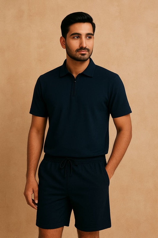 💙 Premium Half-Zip High Neck Casual Shirt – Limited Stock